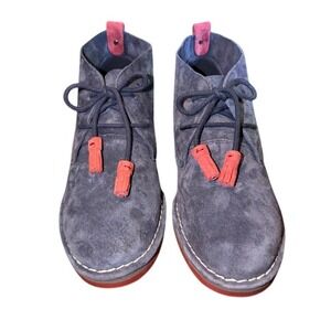Hush Puppies Cyra Catelyn Blue Suede Ankle Booties Size 8.5 Chukka Desert Boots